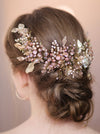 Bridal Gold Leaf Tricuspid Flower Headband