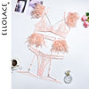 Feather Sensual Lace Chain Lingerie  3 Piece Sets