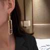 Rhinestone Paper Clip Earrings-Lybra Intimates -Accessories