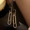 Rhinestone Paper Clip Earrings-Lybra Intimates -Accessories