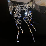 Oversize Flowers Crystal Dangle Earrings-Lybra Intimates -Accessories