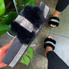 Rhinestone Fur Slippers