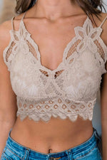 Lined Lace Bralette-Trendsi-Bra & Thong,Shipping delay 01/26/2022 - 02/12/2022