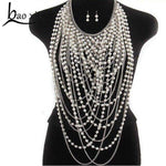 Extra Long Pearl Choker Necklace-Lybra Intimates -Accessories